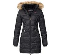 Geographical Norway Femmes Veste Matelassée Parka d'hiver Abby Capuche - Noir, XL