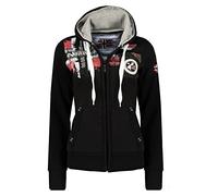 Geographical Norway FESPOTE Lady - Sweat Femme Capuche Grande Poches Kangourou - Sweatshirt Femmes Manche Longue Pull Casual Manches Longues Chaud - Hoodie Veste Tops Sport Taille (Noir S)