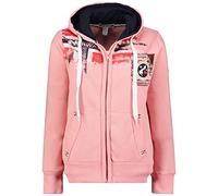 Geographical Norway Fespote Lady - Sweat Femme Zip Capuche Poches - Sweatshirt Manches Longues Chaud Hoodie Veste - Pull Femmes Saison Printemps Ete Automne Hiver (Rose Pale S)