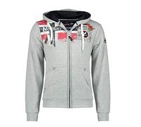 Geographical Norway Fespote Men - Sweat Homme Capuche Poche Kangourou - Vêtement Sweatshirt Hoody Chaud Manches Longues - Pull Hommes Printemps Ete Automne Hiver (Gris Clair XL)
