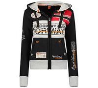 Geographical Norway Flyer Lady - Sweat Femme Zip Capuche Poches - Sweatshirt Manches Longues Chaud Hoodie Veste - Pull Femmes Saison Printemps Ete Automne Hiver (Noir M)