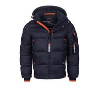 Geographical Norway FvS Production H-H Veste d’hiver parka pour hommes, avec doublure chaude et matelassée, pour l’extérieur, bleu marine, XXL