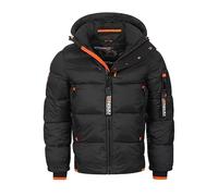 Geographical Norway FvS Production H-H Veste d’hiver parka pour hommes, avec doublure chaude et matelassée, pour l’extérieur, Noir, XXL