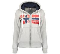 Geographical Norway Gayto Lady - Sweat Femme Capuche Poches Kangourou - Sweatshirt Femmes Pull Casual Manches Longues Chaud (Gris_Clair XL Taille 4)
