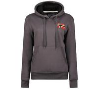 Geographical Norway Genifer Lady - Sweat Femme Capuche Poches - Sweatshirt Pull Manches Longues Chaud Hoodie Veste - Femmes Saison Printemps Ete Automne Hiver (Gris Fonce S)