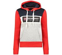 Geographical Norway Golem Lady - Sweat Femme Capuche Poches Kangourou - Sweatshirt Femmes Pull Casual Manches Longues Chaud (XL, Rouge)