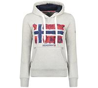 Geographical Norway Gpalm Lady - Sweat Femme Capuche Poches Kangourou - Sweatshirt Femmes Pull Casual Manches Longues Chaud (Gris_Clair XL Taille 4)