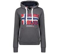 Geographical Norway gpalm Lady Sweat Femme Capuche Poches Kangourou - Sweatshirt Pull Manches Longues Chaud - Hoodie Veste Femmes Printemps Ete Automne Hiver (Gris Fonce S)