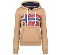 Geographical Norway Gpalm Lady - Sweat Femme Capuche Poches Kangourou - Sweatshirt Femmes Pull Casual Manches Longues Chaud (Taupe XL Taille 4)