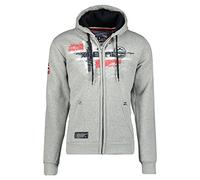 Geographical Norway Gutta Men - Sweat À Capuche Et Poche Kangourou pour Homme - Sweats Shirts À Logo pour Homme - Sweat Shirt Hoody Manches Longues (Gris_Melange L)