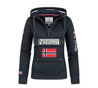 Geographical Norway GYMCLASS Lady - Sweat Femme Capuche Poches Kangourou - Sweatshirt Femmes Manche Longue Pull Casual Manches Longues Chaud - Hoodie Veste Tops Sport Bleu Marine L - Taille 3