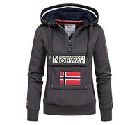 Geographical Norway GYMCLASS Lady - Sweat Femme Capuche Poches Kangourou - Sweatshirt Femmes Manche Pull Casual Manches Longues Chaud - Hoodie Veste Tops Sport Gris FONCÉ XL - Taille 4