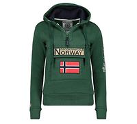 Geographical Norway GYMCLASS Lady - Sweat Femme Capuche Poches Kangourou - Sweatshirt Femmes Manche Pull Casual Manches Longues Chaud - Hoodie Veste Tops Sport Vert FONCÉ XL - Taille 4
