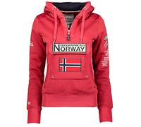 Geographical Norway Gymclass Lady - Sweat Femme Zip Capuche Poches - Sweatshirt Manches Longues Chaud Hoodie Veste - Pull Femmes Saison Printemps Ete Automne Hiver (Grenat XXL)