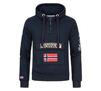 Geographical Norway Gymclass Men - Sweat Homme Capuche Poche Kangourou - Vêtement Sweatshirt Hoody Chaud Manches Longues - Pull Hommes Printemps Ete Automne Hiver (Bleu Marine 3XL)