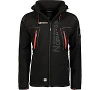 Geographical Norway, Softshell Blouson avec Capuche détachable, Nombreuses Poches modèle Techno,S,Noir