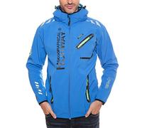 Geographical Norway Homme Coque souple Veste d'extérieur Rainman turbo-dry capuche - Bleu, M
