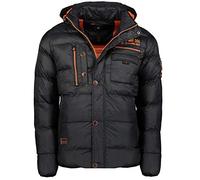 Geographical Norway Homme Matelassé Veste d'hiver Citernier Capuche - Noir, 4XL
