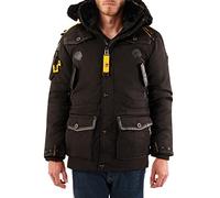 Geographical Norway Homme Veste d'hiver Parka Acore à Doublure Capuche - Noir, L