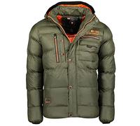 Geographical Norway Homme Veste Matelassée Veste d'hiver - avec Doublure Chaud Anorak - Veste D'Extérieur pour la Hiver/Automne dans Bundle avec UD Beanie - Kaki, XL