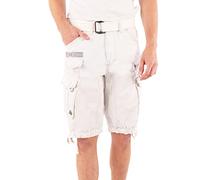 Geographical Norway Hommes Cargo Shorts People - Blanc, 4XL