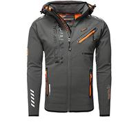 Geographical Norway Hommes Softshell Veste D'Extérieur Rainman Turbo-Dry Capuche - Gris Foncé, 4XL