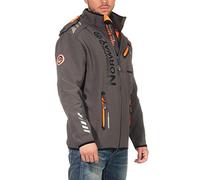 Geographical Norway Hommes Softshell Veste D'Extérieur Rainman Turbo-Dry Capuche - Gris Foncé, L