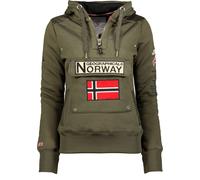 Geographical Norway Sweat à capuche GYMCLASS Homme - Poche kangourou, logo, chaud (Kaki XL)