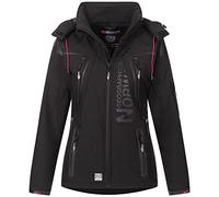 Geographical Norway IMS Edition Sport Veste de pluie softshell fonctionnelle pour femme avec bonnet urbandreamz, Tisland Black, XL