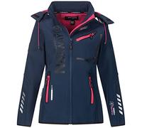 Geographical Norway IMS Edition Sport Veste de pluie softshell fonctionnelle pour femme avec bonnet urbandreamz, Rev Navy, XL