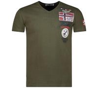 Geographical Norway JOTHAM Kaki T-shirt à manches courtes pour homme, Kaki, XL