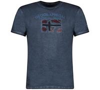 Geographical Norway JOTZ Men - Tee Shirt Coton Homme - T Shirts Classique avec Logo - Vêtement Corps Manche Courte Col Rond - Coupe Régulière Hommes Crew Neck Manches Courtes Bleu Marine XL