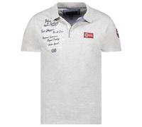 Geographical Norway Kancre Men - Polo Homme Classique - Polos Coton Manches Courtes Decontracte Col Bouton - Casual Shirt Tops Regular Classic - Printemps Été (Gris Clair S)