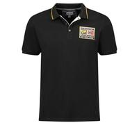 Geographical Norway Kariteama Men - Polo Homme Classique - Polos Coton Manches Courtes Decontracte Col Bouton - Casual Shirt Tops Regular Classic - Printemps Été (Noir XL)