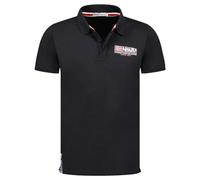 Geographical Norway Koffroy Men - Polo Homme Classique - Polos Coton Manches Courtes Decontracte Col Bouton - Casual Shirt Tops Regular Classic - Printemps Été (NOIR L)