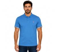 Geographical Norway Koliar Men Polo Homme Manches Courtes col avec Patte Trois Boutons Drapeau Poitrine Finition imprimée Manches Style Casual Confortable été (Bleu M)