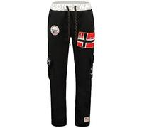 Geographical Norway Mycargo Men - Pantalon Jogging Imprimé Style Casual - Vêtements Qualité Sport Confortable Doux - Survêtement Homme Decontracté Coton (Noir L)