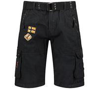 Geographical Norway Paintball Men Bermuda Homme Casual Coton - Short Hommes Sport Cargo - Shorts Bermudas Court A Ceinture Coupe Normale - Homme Printemps Été (Noir XXL)