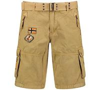 Geographical Norway Paintball Men Bermuda Homme Casual Coton - Short Hommes Sport Cargo - Shorts Bermudas Court A Ceinture Coupe Normale - Homme Printemps Été (Beige L)
