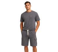 Geographical Norway Palafel Men Bermuda Homme Cargo Tissu nid d’Abeille Taille élastique Cordon réglable Short léger Respirant Style été (Gris Fonce XL)
