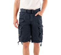Geographical Norway Panoramique Men - Bermuda Homme Casual Coton - Short Hommes Sport Cargo - Bermudas Respirant Chino - Shorts Court A Ceinture - Coupe Normale Confortable (Marine XL)