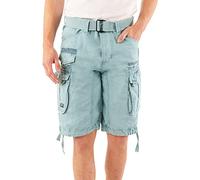 Geographical Norway Panoramique Men - Bermuda Homme Casual Coton - Short Hommes Sport Cargo - Bermudas Respirant Chino - Shorts Court A Ceinture - Coupe Normale Confortable (Bleu Ciel XXL)