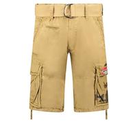 Geographical Norway pasteque Men Bermuda Homme Casual Coton - Short Hommes Sport Cargo - Shorts Bermudas Court A Ceinture Coupe Normale - Homme Printemps Été (Beige L)