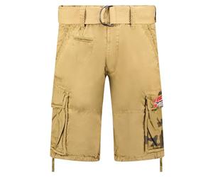 Geographical Norway pasteque Men Bermuda Homme Casual Coton - Short Hommes Sport Cargo - Shorts Bermudas Court A Ceinture Coupe Normale - Homme Printemps Été (Beige M)