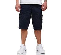Geographical Norway Peanut Men - Bermuda Homme Casual Coton - Short Hommes Sport Cargo - Bermudas Respirant Décontracté Chino - Shorts Court A Ceinture - Coupe Normale Confortable Marine M