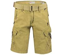 Geographical Norway Peanut Men - Bermuda Homme Casual Coton - Short Hommes Sport Cargo - Bermudas Respirant Décontracté Chino - Shorts Court A Ceinture - Coupe Normale Confortable Mastic L