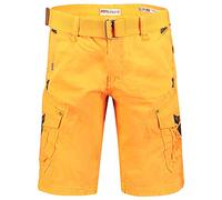 Geographical Norway Peanut Men - Bermuda Homme Casual Coton - Short Hommes Sport Cargo - Bermudas Respirant Décontracté Chino - Shorts Court A Ceinture - Coupe Normale Confortable Orange L