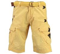 Geographical Norway Peanut Men - Bermuda Homme Casual Coton - Short Hommes Sport Cargo - Bermudas Respirant Décontracté Chino - Shorts Court A Ceinture - Coupe Normale Confortable Jaune L