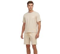 Geographical Norway Pirofar Men Bermuda Homme Short Molleton été Coupe Droite Ceinture élastique épaisse Cordon Ajustable Poches côtés arrière Style Casual Sport détente Vacances (Sable L)