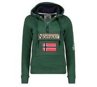 Geographical Norway pour Homme Sweat à Capuche Demi-Fermeture Éclair avec Capuche et Poche Kangourou Sweat à Capuche Manches Longues pour le Temps Libre Décontracté Production BANS, vert foncé, XL